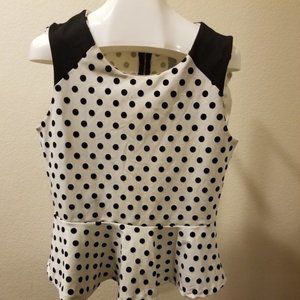 Polka Dot Peplum Top
